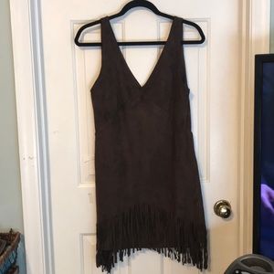 Brown suede dress